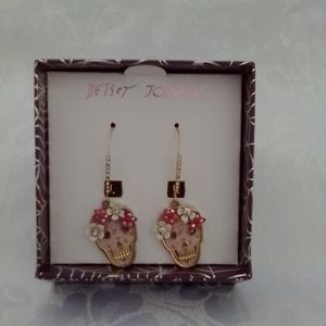 Betsey Johnson Sugar Skull Halloween Earrings